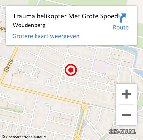 Locatie op kaart van de 112 melding: Trauma helikopter Met Grote Spoed Naar Woudenberg op 18 mei 2023 23:17