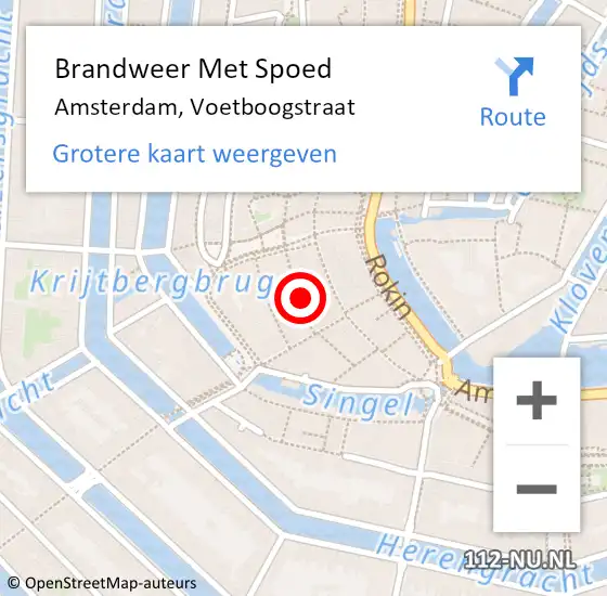 Locatie op kaart van de 112 melding: Brandweer Met Spoed Naar Amsterdam, Voetboogstraat op 19 mei 2023 00:34