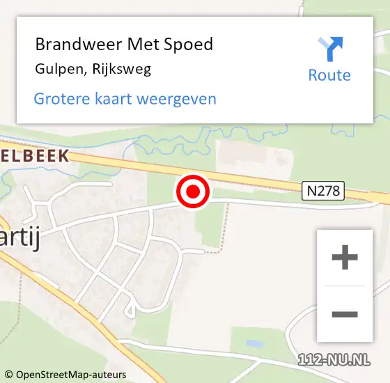 Locatie op kaart van de 112 melding: Brandweer Met Spoed Naar Gulpen, Rijksweg op 19 mei 2023 07:02
