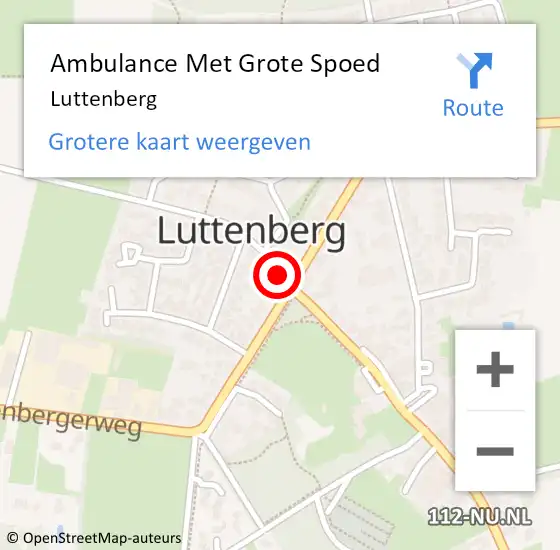 Locatie op kaart van de 112 melding: Ambulance Met Grote Spoed Naar Luttenberg op 19 mei 2023 14:09