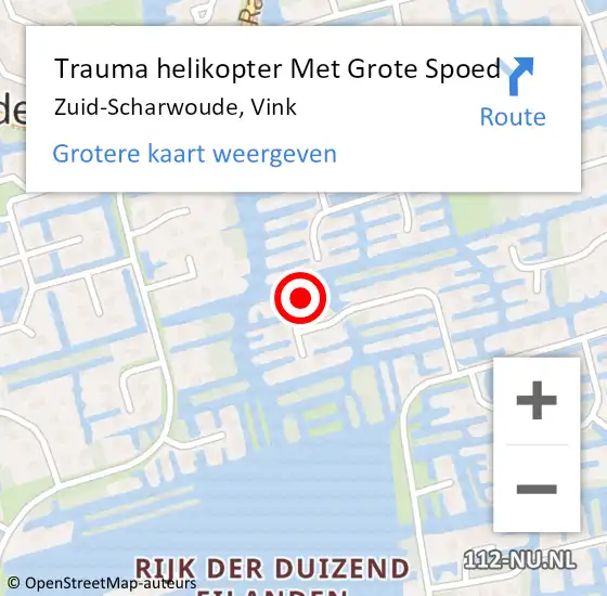 Locatie op kaart van de 112 melding: Trauma helikopter Met Grote Spoed Naar Zuid-Scharwoude, Vink op 19 mei 2023 14:16
