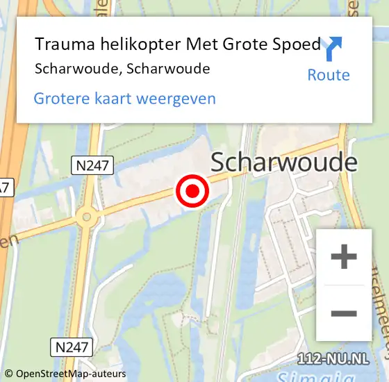 Locatie op kaart van de 112 melding: Trauma helikopter Met Grote Spoed Naar Scharwoude, Scharwoude op 19 mei 2023 14:22