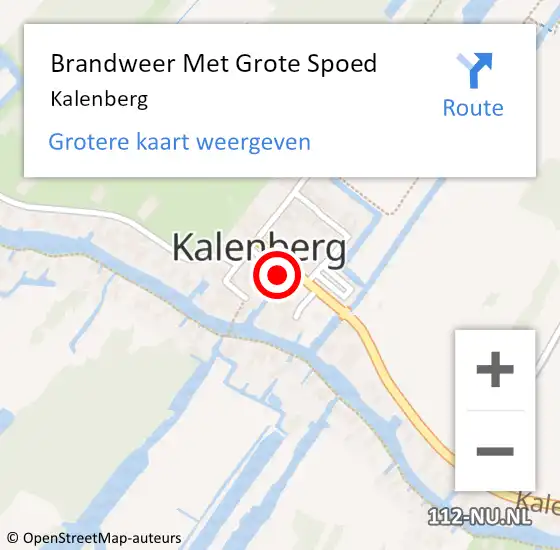 Locatie op kaart van de 112 melding: Brandweer Met Grote Spoed Naar Kalenberg op 19 mei 2023 15:17