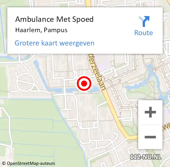 Locatie op kaart van de 112 melding: Ambulance Met Spoed Naar Haarlem, Pampus op 19 mei 2023 17:12