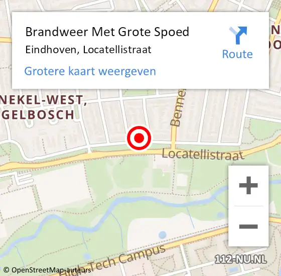 Locatie op kaart van de 112 melding: Brandweer Met Grote Spoed Naar Eindhoven, Locatellistraat op 20 mei 2023 03:29