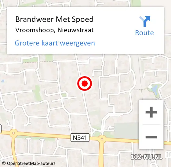 Locatie op kaart van de 112 melding: Brandweer Met Spoed Naar Vroomshoop, Nieuwstraat op 20 mei 2023 10:22