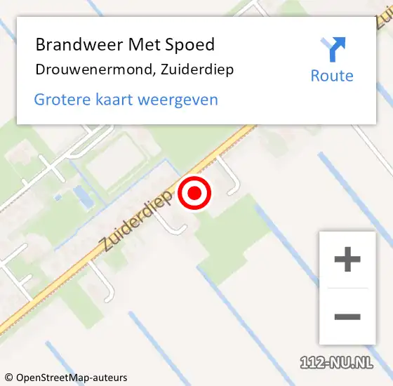 Locatie op kaart van de 112 melding: Brandweer Met Spoed Naar Drouwenermond, Zuiderdiep op 20 mei 2023 11:53