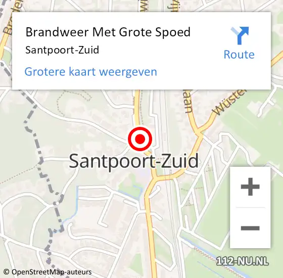 Locatie op kaart van de 112 melding: Brandweer Met Grote Spoed Naar Santpoort-Zuid op 20 mei 2023 14:35