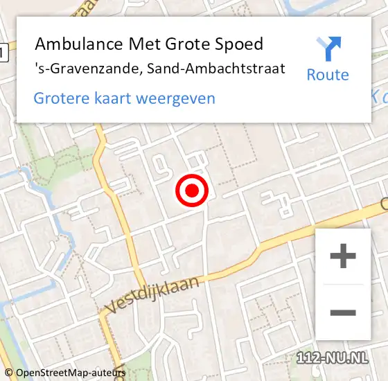 Locatie op kaart van de 112 melding: Ambulance Met Grote Spoed Naar 's-Gravenzande, Sand-Ambachtstraat op 20 mei 2023 14:43
