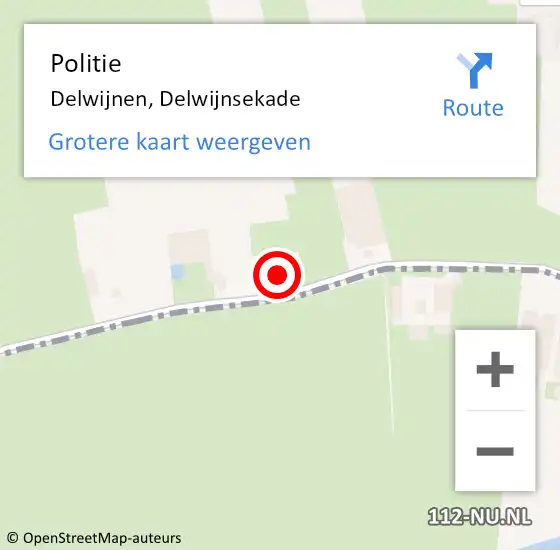 Locatie op kaart van de 112 melding: Politie Delwijnen, Delwijnsekade op 20 mei 2023 16:09
