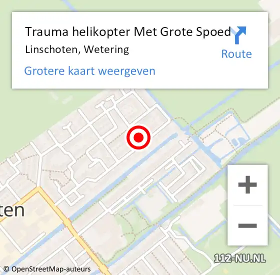 Locatie op kaart van de 112 melding: Trauma helikopter Met Grote Spoed Naar Linschoten, Wetering op 20 mei 2023 16:12
