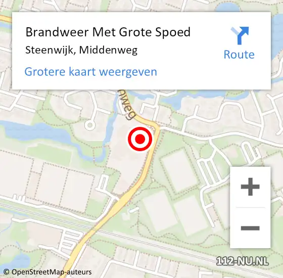 Locatie op kaart van de 112 melding: Brandweer Met Grote Spoed Naar Steenwijk, Middenweg op 20 mei 2023 17:30