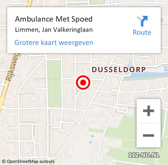 Locatie op kaart van de 112 melding: Ambulance Met Spoed Naar Limmen, Jan Valkeringlaan op 20 mei 2023 19:15