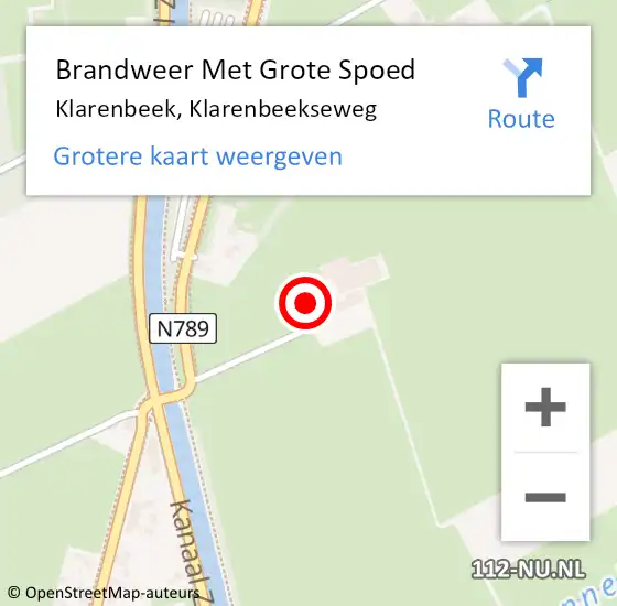 Locatie op kaart van de 112 melding: Brandweer Met Grote Spoed Naar Klarenbeek, Klarenbeekseweg op 20 mei 2023 19:21