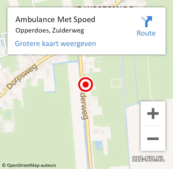 Locatie op kaart van de 112 melding: Ambulance Met Spoed Naar Opperdoes, Zuiderweg op 20 mei 2023 21:56