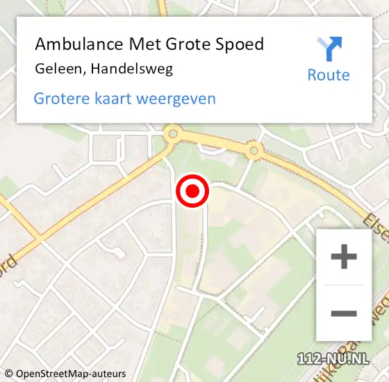 Locatie op kaart van de 112 melding: Ambulance Met Grote Spoed Naar Geleen, Handelsweg op 26 augustus 2014 08:42