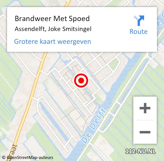 Locatie op kaart van de 112 melding: Brandweer Met Spoed Naar Assendelft, Joke Smitsingel op 21 mei 2023 10:39