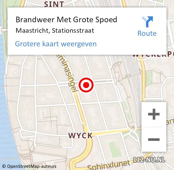 Locatie op kaart van de 112 melding: Brandweer Met Grote Spoed Naar Maastricht, Stationsstraat op 21 mei 2023 14:30