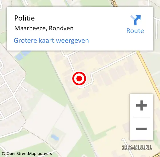 Locatie op kaart van de 112 melding: Politie Maarheeze, Rondven op 21 mei 2023 15:23