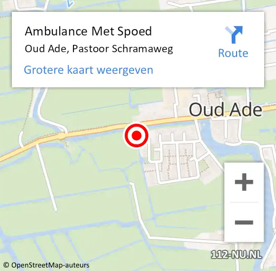 Locatie op kaart van de 112 melding: Ambulance Met Spoed Naar Oud Ade, Pastoor Schramaweg op 22 mei 2023 01:25