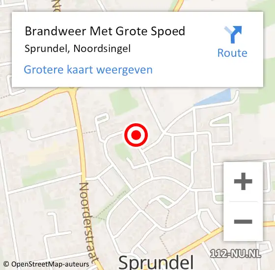 Locatie op kaart van de 112 melding: Brandweer Met Grote Spoed Naar Sprundel, Noordsingel op 22 mei 2023 10:32