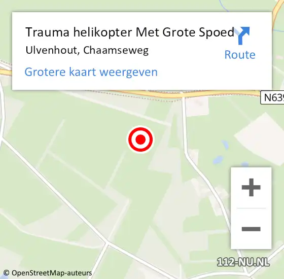 Locatie op kaart van de 112 melding: Trauma helikopter Met Grote Spoed Naar Ulvenhout, Chaamseweg op 22 mei 2023 11:20