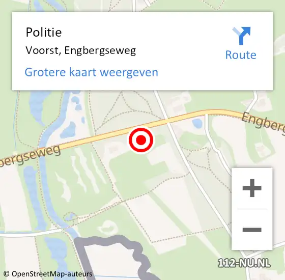 Locatie op kaart van de 112 melding: Politie Voorst, Engbergseweg op 22 mei 2023 12:06