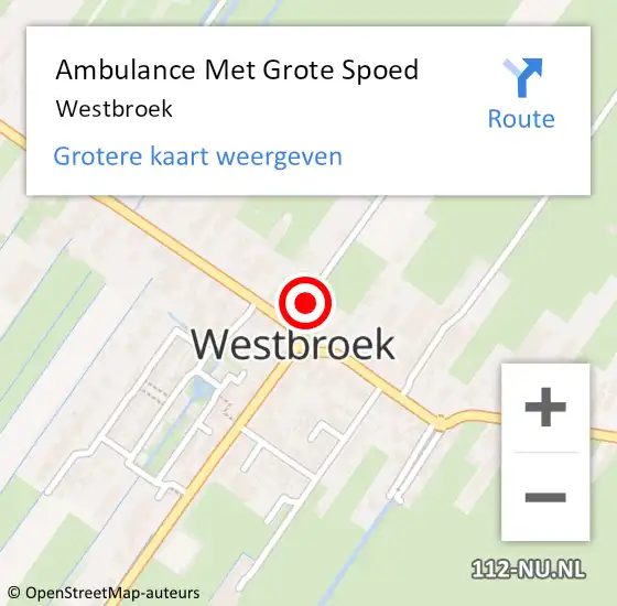 Locatie op kaart van de 112 melding: Ambulance Met Grote Spoed Naar Westbroek op 22 mei 2023 15:35