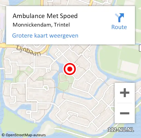 Locatie op kaart van de 112 melding: Ambulance Met Spoed Naar Monnickendam, Trintel op 22 mei 2023 15:47