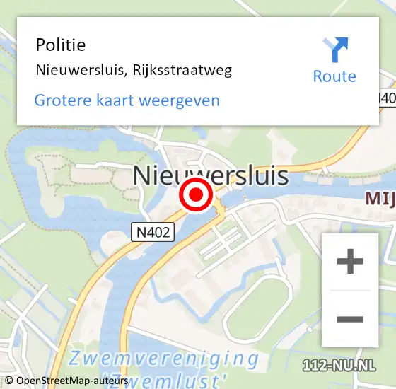 Locatie op kaart van de 112 melding: Politie Nieuwersluis, Rijksstraatweg op 22 mei 2023 18:44