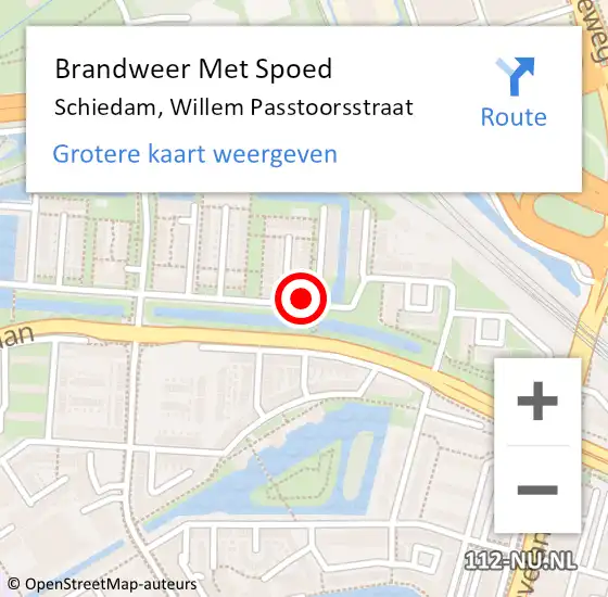 Locatie op kaart van de 112 melding: Brandweer Met Spoed Naar Schiedam, Willem Passtoorsstraat op 22 mei 2023 20:20