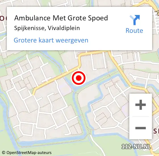 Locatie op kaart van de 112 melding: Ambulance Met Grote Spoed Naar Spijkenisse, Vivaldiplein op 22 mei 2023 21:57