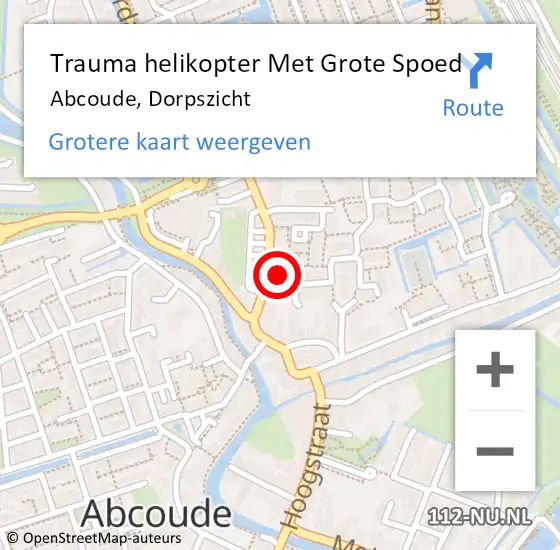 Locatie op kaart van de 112 melding: Trauma helikopter Met Grote Spoed Naar Abcoude, Dorpszicht op 22 mei 2023 22:15