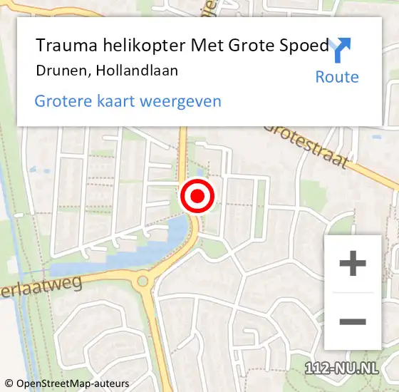 Locatie op kaart van de 112 melding: Trauma helikopter Met Grote Spoed Naar Drunen, Hollandlaan op 23 mei 2023 09:03