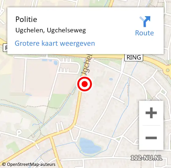 Locatie op kaart van de 112 melding: Politie Ugchelen, Ugchelseweg op 23 mei 2023 10:02