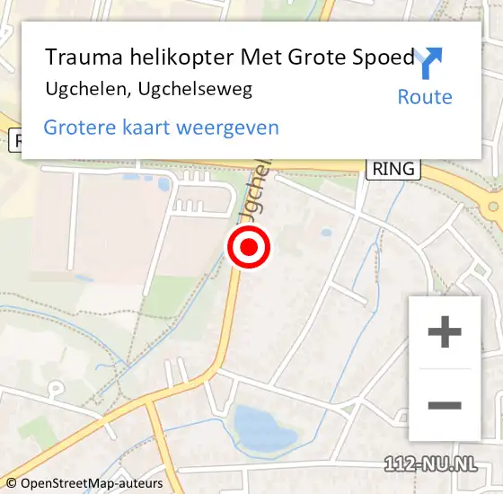 Locatie op kaart van de 112 melding: Trauma helikopter Met Grote Spoed Naar Ugchelen, Ugchelseweg op 23 mei 2023 10:07