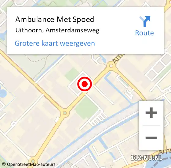 Locatie op kaart van de 112 melding: Ambulance Met Spoed Naar Uithoorn, Amsterdamseweg op 23 mei 2023 11:03