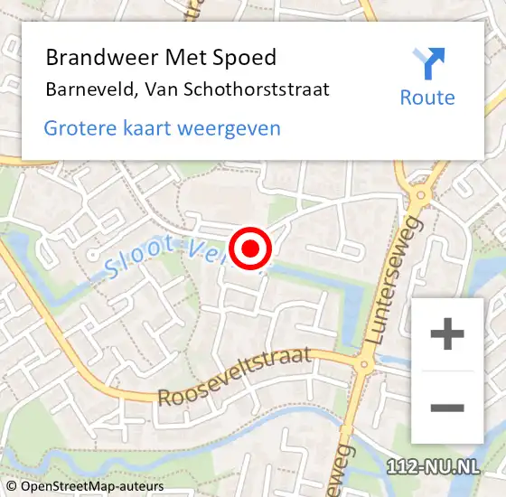 Locatie op kaart van de 112 melding: Brandweer Met Spoed Naar Barneveld, Van Schothorststraat op 23 mei 2023 11:37