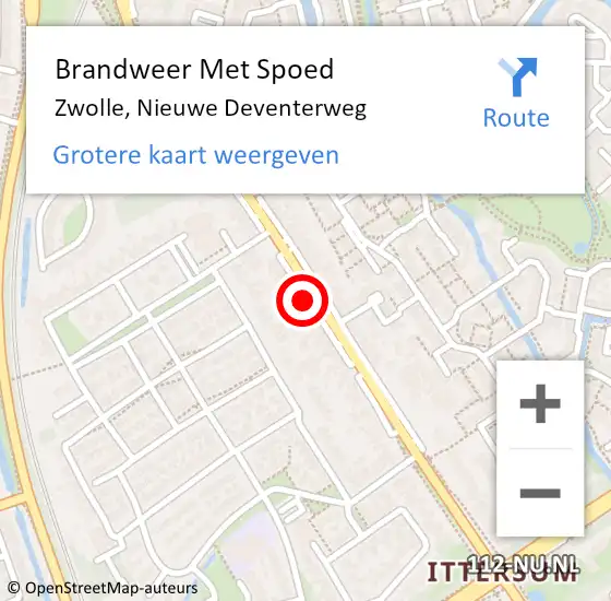 Locatie op kaart van de 112 melding: Brandweer Met Spoed Naar Zwolle, Nieuwe Deventerweg op 23 mei 2023 12:02