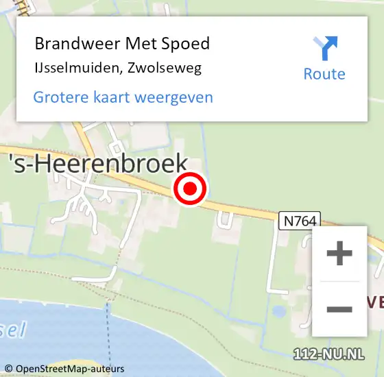 Locatie op kaart van de 112 melding: Brandweer Met Spoed Naar IJsselmuiden, Zwolseweg op 23 mei 2023 13:47