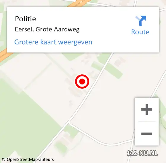 Locatie op kaart van de 112 melding: Politie Eersel, Grote Aardweg op 23 mei 2023 15:47
