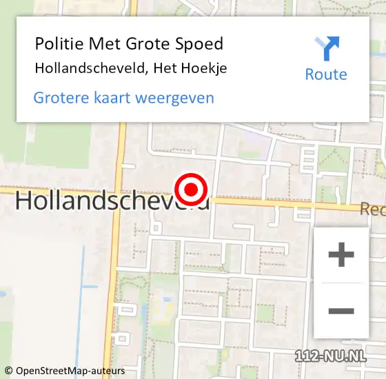 Locatie op kaart van de 112 melding: Politie Met Grote Spoed Naar Hollandscheveld, Het Hoekje op 23 mei 2023 18:18