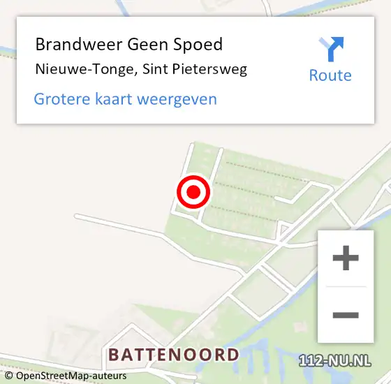 Locatie op kaart van de 112 melding: Brandweer Geen Spoed Naar Nieuwe-Tonge, Sint Pietersweg op 23 mei 2023 19:27