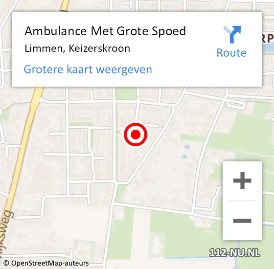 Locatie op kaart van de 112 melding: Ambulance Met Grote Spoed Naar Limmen, Keizerskroon op 24 mei 2023 04:44
