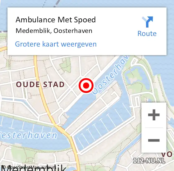 Locatie op kaart van de 112 melding: Ambulance Met Spoed Naar Medemblik, Oosterhaven op 24 mei 2023 04:46