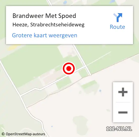 Locatie op kaart van de 112 melding: Brandweer Met Spoed Naar Heeze, Strabrechtseheideweg op 24 mei 2023 06:44