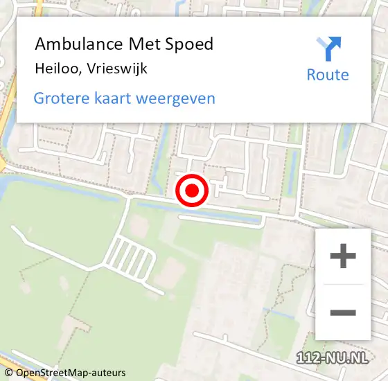Locatie op kaart van de 112 melding: Ambulance Met Spoed Naar Heiloo, Vrieswijk op 24 mei 2023 06:52