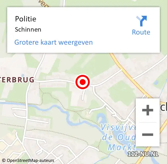 Locatie op kaart van de 112 melding: Politie Schinnen op 24 mei 2023 09:48