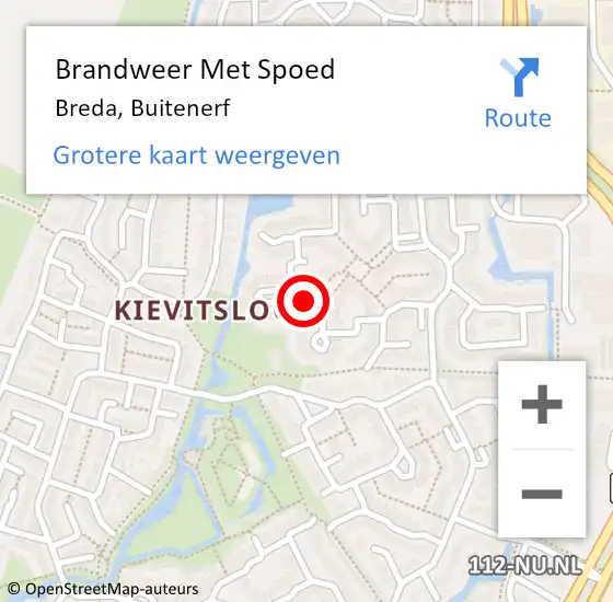 Locatie op kaart van de 112 melding: Brandweer Met Spoed Naar Breda, Buitenerf op 24 mei 2023 14:48