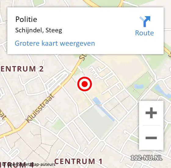 Locatie op kaart van de 112 melding: Politie Schijndel, Steeg op 24 mei 2023 16:12